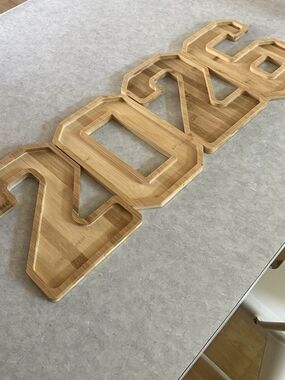 Amazon Bamboo '2026' Sectioned Serving Tray Set - Natural Wood